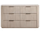 Henry 65" 6-Drawer Reeded Dresser, Tan Finish