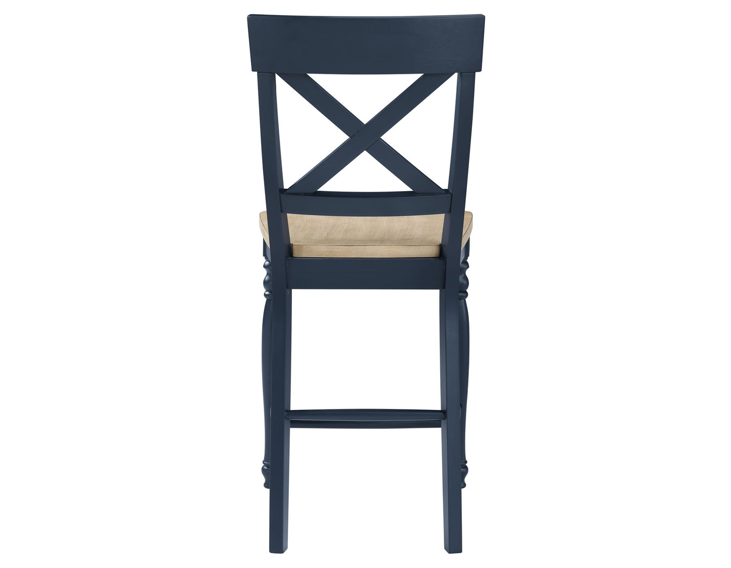 Darcy Solid Wood 24" Counter Stool, Midnight Blue and Natural Finish