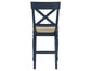 Darcy Solid Wood 24" Counter Stool, Midnight Blue and Natural Finish