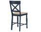 Darcy Solid Wood 24" Counter Stool, Midnight Blue and Natural Finish