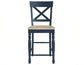 Darcy Solid Wood 24" Counter Stool, Midnight Blue and Natural Finish