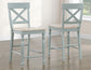 Darcy Solid Wood 24" Counter Stool, Mint Green and Natural Finish