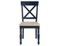 Darcy Solid Wood Side Chair, Midnight Blue and Natural Finish