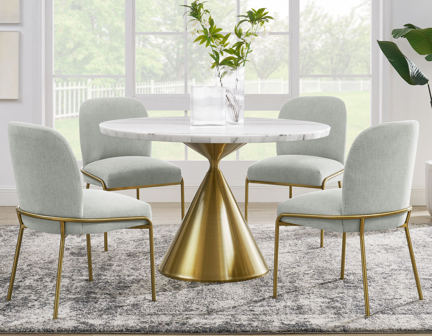 Conrad Upholstered Side Chair with Gold Leg