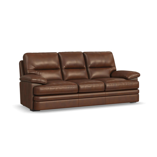 David Pecan Leather Sofa