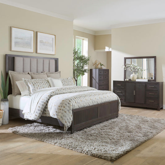 Modern Edge - King Uph Bed, Dresser & Mirror, Chest