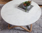 Wyman Banswara 20″ Round White Marble Top End Table
