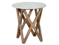 Wyman Banswara 20″ Round White Marble Top End Table