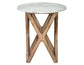 Wyman Banswara 20″ Round White Marble Top End Table