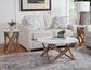 Wyman Banswara 20″ Round White Marble Top End Table