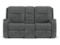 Penn Power Reclining Loveseat with Console and Power Headrests and Lumbar