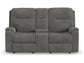 Penn Power Reclining Loveseat with Console and Power Headrests and Lumbar