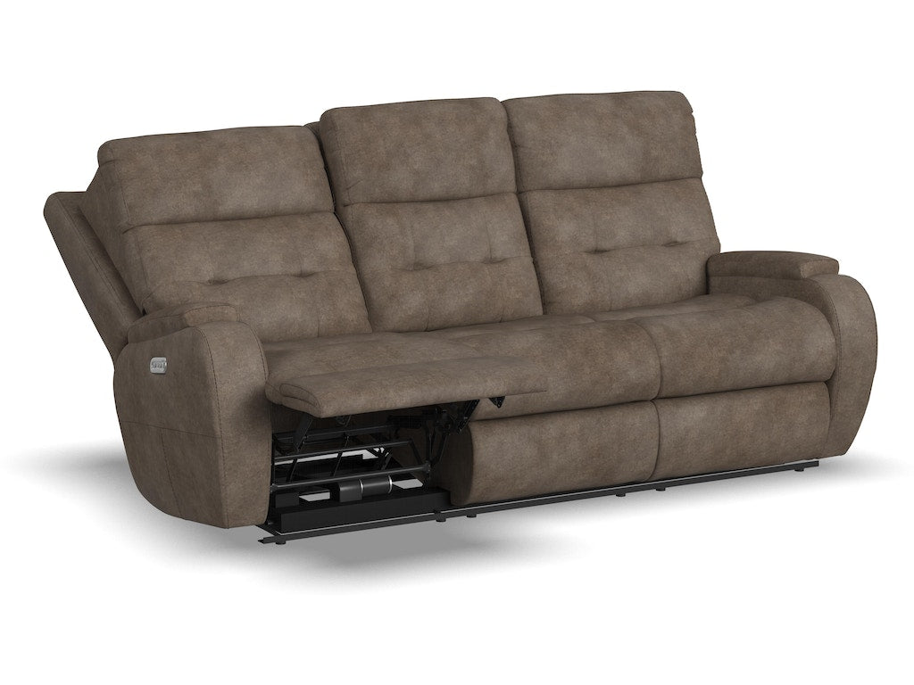 Strait Power Reclining Sofa with Power Headrests