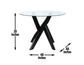 Amalie 48 inch Round Glass Top Table, Black