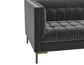 Isaac Channel Stitched Gray Velvet Loveseat