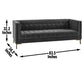 Isaac Channel Stitched Gray Velvet Sofa