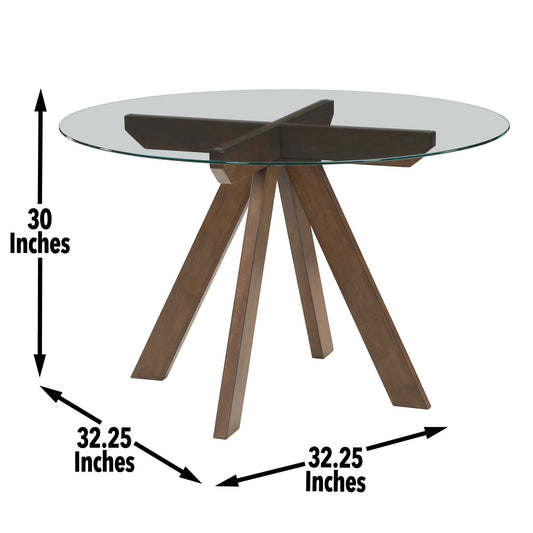 Wade 48-inch Round Glass-Top Dining Table