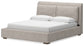 Cabalynn California King Upholstered Bed with Mirrored Dresser and 2 Nightstands