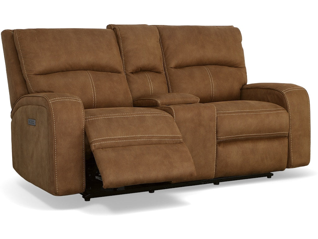 Nirvana Power Reclining Loveseat with Console and Power Headrests