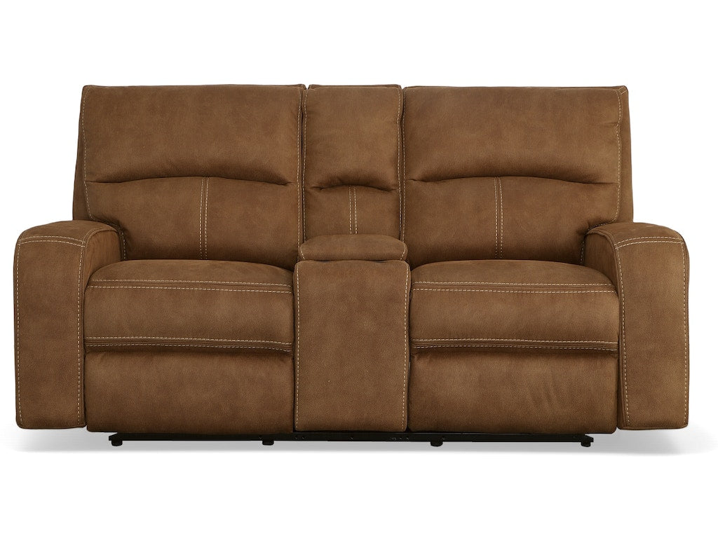 Nirvana Power Reclining Loveseat with Console and Power Headrests