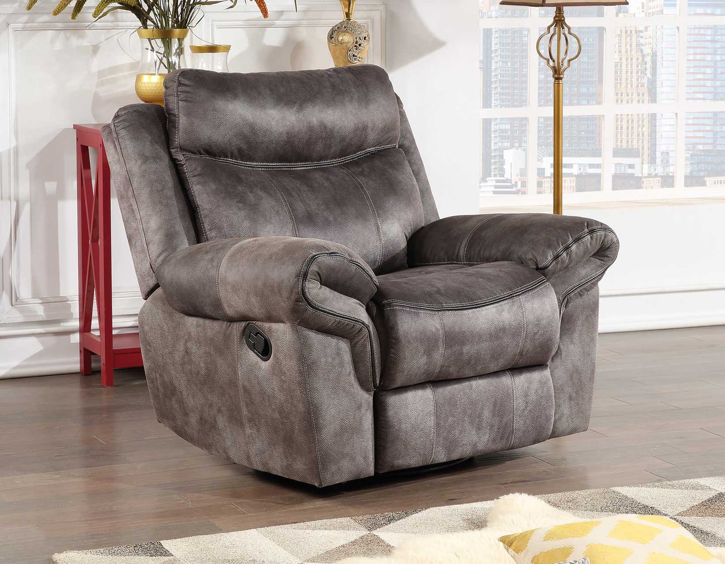 Nashville Swivel Glider Recliner, Grey