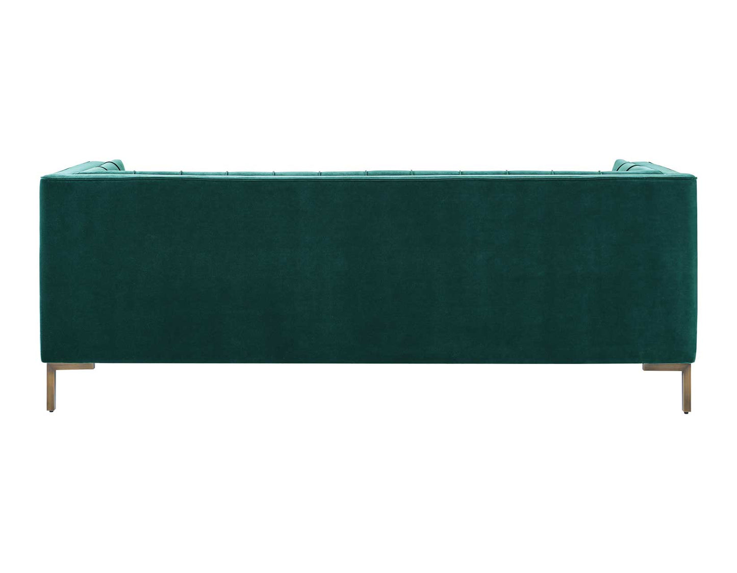 Isaac Channel Stitched Green Velvet Sofa