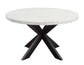 Xena 52-inch Round Dining Table, White Marble Top