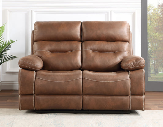 Rudger Manual Reclining Loveseat, Brown