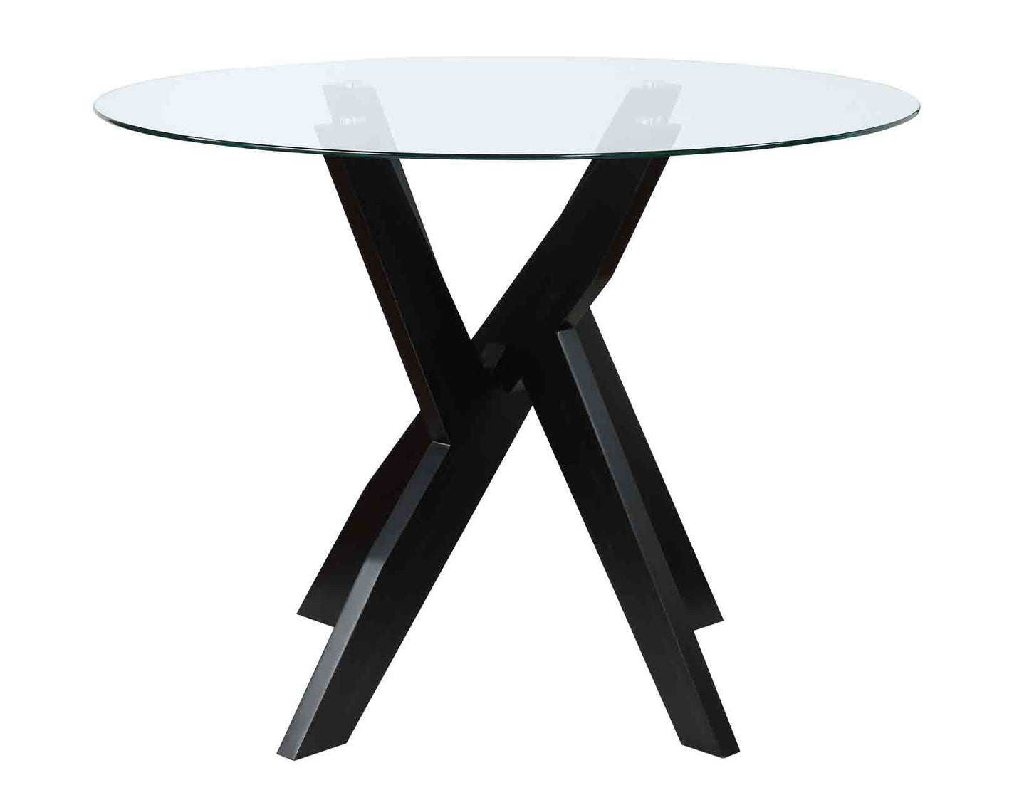 Amalie 48 inch Round Glass Top Table, Black