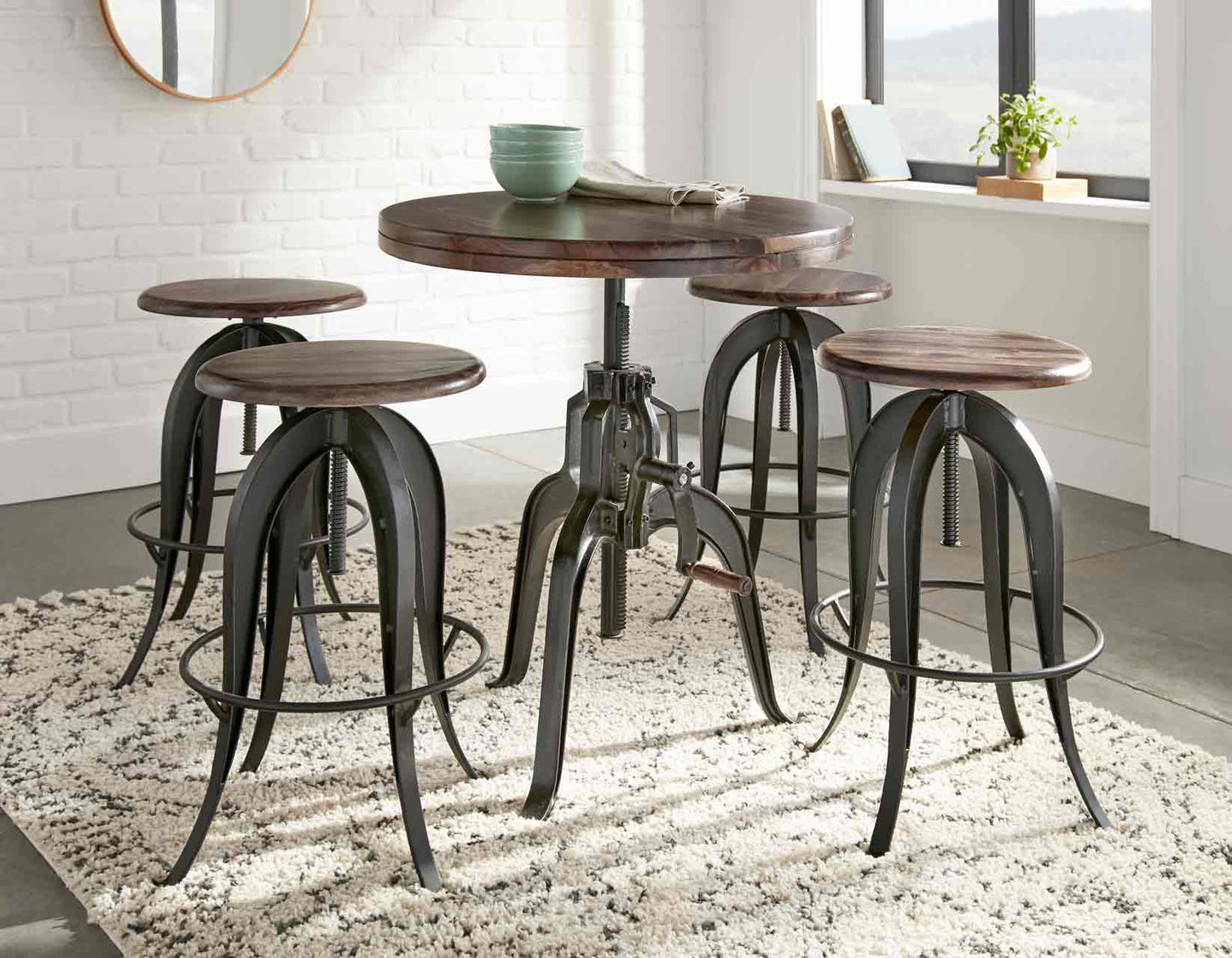 Sparrow 3 Piece Dining
(Adjustable Height Table & 2 Adjustable Height Stools)