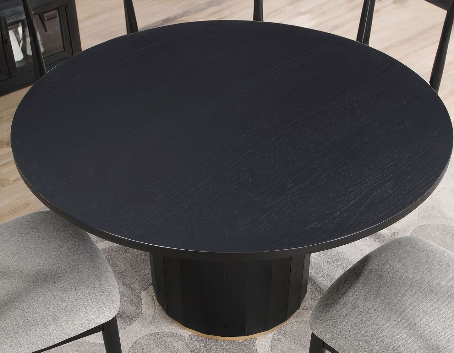 Magnolia 52-inch Round 5-Piece Dining Set, Black