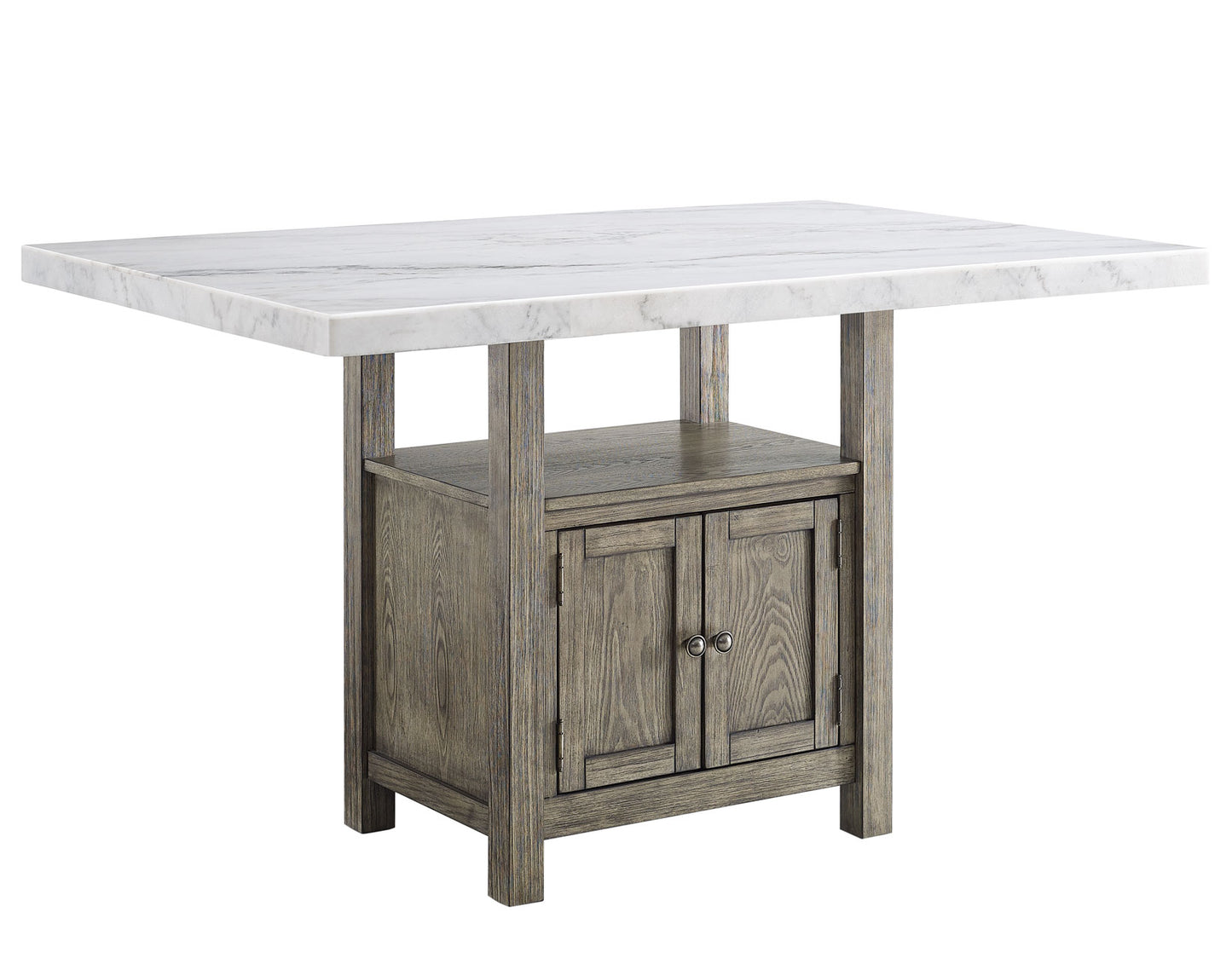 Grayson 60-inch White Marble Counter Storage Table