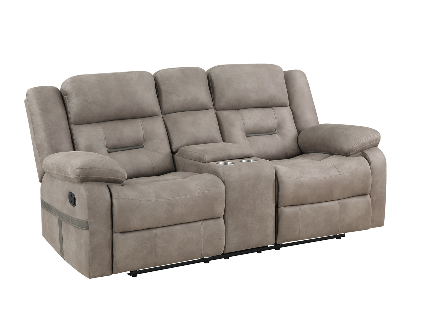 Abilene Manual Reclining Console Loveseat, Tan