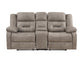 Abilene Manual Reclining Console Loveseat, Tan