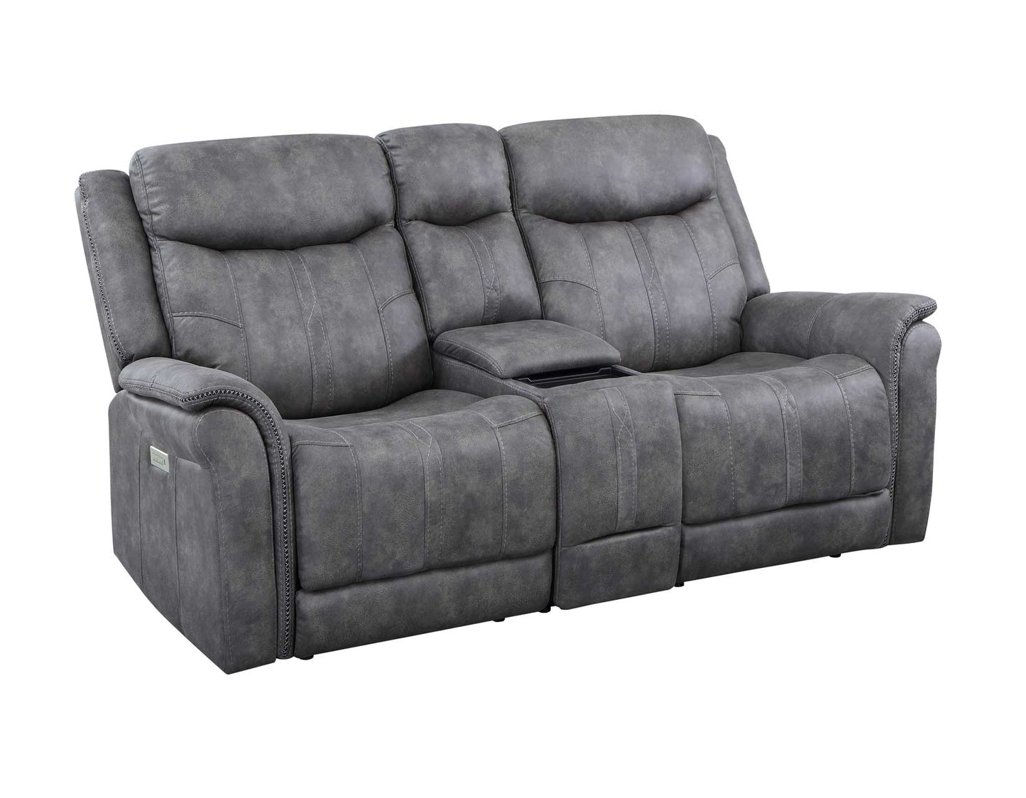 Morrison Dual-Power Reclining Console Loveseat, Stone