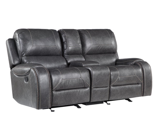 Keily Manual Glider Reclining Loveseat, Grey