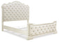 Arlendyne King Upholstered Bed with Mirrored Dresser and 2 Nightstands