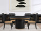 Magnolia Black 5-Piece Round Dining Set with Wooden Seat Chair