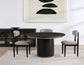 Magnolia Black 5-Piece Round Dining Set with Wooden Seat Chair